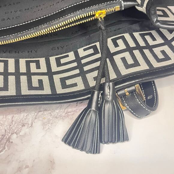 Authentic Givenchy Canvas & Leather Tote – Geometric Print Adjustable Straps - Picture 16 of 16